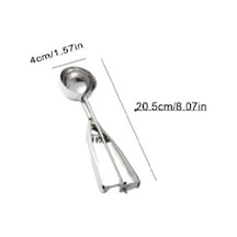 Paslanmaz Çelik Dondurma Kaşığı 4 Cm Kepçe 20.5 Cm Uzunluk Ergonomik Tutma Profesyonel Porsiyon Kaşığı Çelik Yay Mekanizmalı