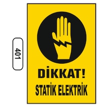 Dikkat Statik Elektrik Uyarı Ikaz Levhası