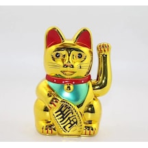 Pilli Sallanan Şans Kedisi - Maneki Neko Alk2933 Beyaz