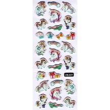 Sticker Kabartmalı Sticker Defter Planlayıcı Etiket Cb577 16x7 Cm- Müzikal Unicorn Çok Renkli