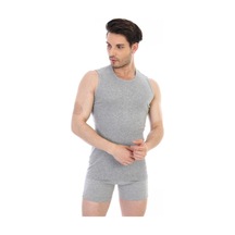 3 Adet Çift Kaplan Erkek Ribana Kolsuz Spor Atlet Gri 920