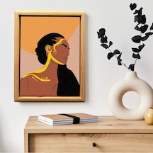 Sayılarla Minimalist Ahşap Çerçeveli Tablo Setleri 21 X 27 Cm Tuval Şasesine Gerili Kadın Portresi