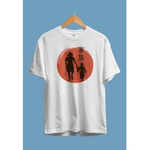 Tarzsokak Oversize Japon Katana Samuray Usta Ögretmen Ögrenci Tasarım Baskılı Unisex Tişört Beyaz