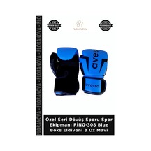 Özel Seri Dövüş Sporu Spor Ekipmanı Ring-308 Blue Boks Eldiveni 8 Oz Mavi