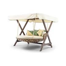 Dominik Swing Ahşap Rattan Salıncak Dış Mekan Bahçe Balkon Ve Ter Ceviz