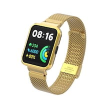 Ekılıf - Xiaomi Redmi Watch 2 Lite Uyumlu - Kordon Metal Kordon Krd-66 - Gold