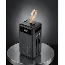 4 Çıkışlı Led Fenerli Powerbank Xucz60000powerbank-6 Çok Renkli
