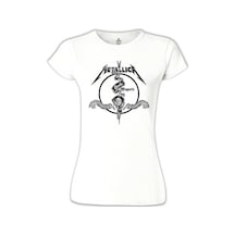 Metallica - Death Magnetic Beyaz Kadın Tshirt 001