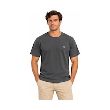 Mavi M0612736-71464 Mavi Mühür Logo Nakış Detaylı Tişört Erkek T-shirt Füme