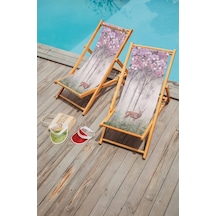 Bluehomeconcept Adawall Red Mini Flowers And Gazels Şezlong