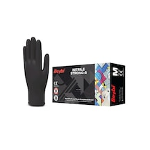 Strong-5 Pudrasız Siyah Nitril Muayene Eldiveni - 100'lük Kutu M