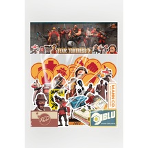 Team Fortress 2 Tf2 33 Parça Kaliteli Laptop Telefon Termos Etiket Seti