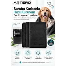 Artero Samba Hızlı Kuruyan Evcil Hayvan Kedi Köpek Havlusu Islak Kullanım Karbonlu 80x30 Cm