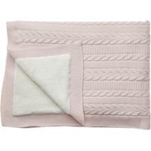 Baby'S Twin Içi Polarli Triko Battaniye Pembe