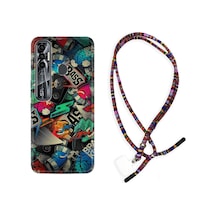 Tecno Spark 7 Pro Kılıf Rasta Boyun Askılı Bass 1886 Siyah