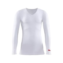 Blackspade 1257 Unisex Beyaz V Yaka Uzun Kol Thermal