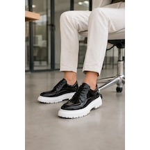 Mevese Verlixo Bağcıklı Parlak Rugan Erkek Casual Sneaker Klasik Günlük Ayakkabı - Siyah