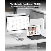 Usb-c Hub, 7 Portlu, 60 Hz De 4k Hdmı Ekran Desteği, Sd Ve Microsd Yuvaları, 100 W Güç İletimi, 5 Gbps Veri Aktarımı, Macbook, İpad Pro, Chromebook İçin Usb-c Çoklu Port Adaptörü, Hdmı 2.0, Gri 01