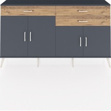 Arges Konsol 2 Raflı 3 Çekmeceli 4 Kapaklı 176x30x99 Antrasit-ant Antrasit-antrasit/çam