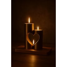Kalp Şeklinde İskandinav Tarzı Salon/oturma Odası Dekoratif Mumluk Bronz