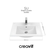 Creavit Su 60 Cm Lavabo Beyaz
