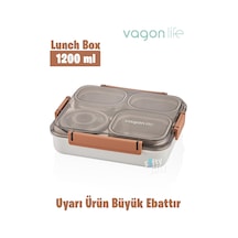 Vagonlife Büyük Ebat 1200 Ml Sızdırmaz,karışmaz 4 Bölmeli Lunch Box Yeni Nesil Sefer Tası -ff7080
