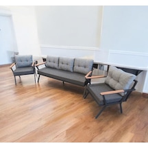 Pimango Pilocca Bahçe Ve Balkon Mobilyası Antrasit Gri 3+1+1 Antrasit - Gri