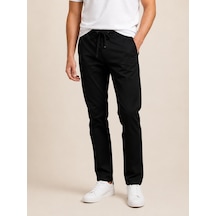 76078-73262 Erkek Beli Kordonlu Gabardin Pantolon 76078-73262 Siyah