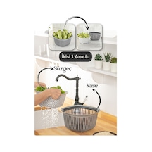 Vienev 4 Litre Kare Kase Ayrı Süzgeçli Antrasit-füme