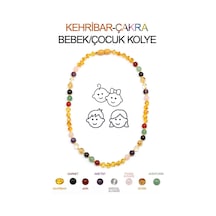 Kehribar-çakra Doğal Taş Bebek/çocuk Kolyesi-35 Cm