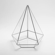 26x21x21cm Gümüş Geometrik Teraryum Cam Fanus Takı Aksesuar Çikolata Kutusu Diğer
