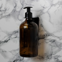 Askı Aparatlı 1 Adet 500ml Amber Kahverengi Cam Sıvı Sabunluk, Ca Kahverengi