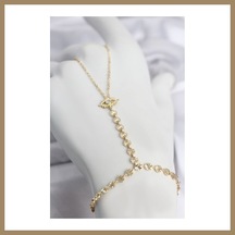 Bezos Gold Renk Pirinç Zirkon Taşlı Göz Model Şahmeran 22