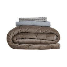 Çift Kişilik Çift Taraflı Welsoft Comforter Yorgan Seti Vizon 195x215 Cm - Dormio Soft Trigo Serisi Vizon - 838240971 Vizon - 838240971 Vizon