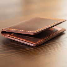 Kişiye Isme Özel Bifold Dik Para Bölmeli Deri Cüzdan Rose