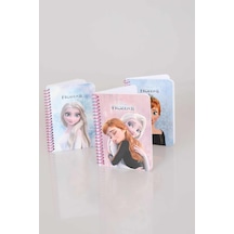Lisanslı Frozen Elsa Çizgili Not Defteri / Bloknot 80 Yaprak Altın