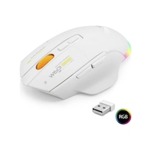 Dual Mode Kablosuz Gaming Mouse 12800 Dpi 7 Tuş Makro 1000hz Rgb - Beyaz W601w Diğer