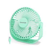 Goldenqian Gaıatop Usb Masa Fanı, Güçlü Hava Akışlı 3 Hız, 5,5 İnç Sessiz Küçük Taşınabilir Masa Fanı, 90 Kişisel Soğutma Fanını Döndürün Green