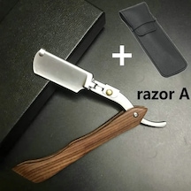 Berber Tıraş Düz Jilet Klasik Manuel Berber Jilet Katlanır Bıçak Erkekler Razorand Bag A