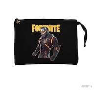 Zepplin Giyim Fortnite Omega Skin Siyah Clutch Astarlı Cüzdan / El Çantası