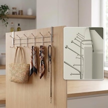 2 Adet Eski Tip Dar Kulaklı Kapı Arkası Askısı, 12 Topçuklu, Paslanmaz Kapı Üzeri Askısı, Dar Kapı Askısı, Eski Tip Kapı Askısı Diğer