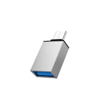 Type C To USB 3.0 Otg Çevirici Veri Aktarım Dönüştürücü Gümüş