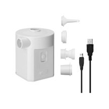 Kosona Beyaz Usb Elektrikli Mini Hava Pompa, 4 Farklı Uç İle Ev Kullanıma Uygun, Hızlı Ve Güvenli Enflasyon Aracı