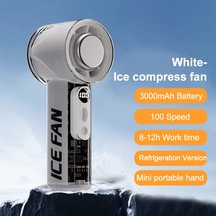 Goldenqian Şeffaf Tasarım Soğutma Mini Fan 100 Rüzgar Yüksek Hızlı Hava Soğutma El Turbo Fan 3000 Mah Usb Açık Taşınabilir Fanlar White