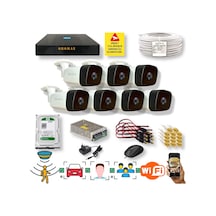 7 Kameralı Set - Araç İnsan Yüz Tanımalı Hareket Algılayan Gece Görüşlü 36 Ir Led 5mp Sony Lensli 1080p Full Hd Metal Kasa Güvenlik Kamerası Seti 5236