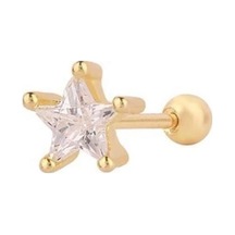 Tragus Piercing Çelik Paslanmaz Yıldız Detaylı Gold - 647563371 Gold