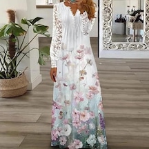 Zarif Kanca Çiçek Hollow Dantel Elbise Kadın İlkbahar Yaz Moda Dantel-up Uzun Elbise Kadın Rahat Uzun Kollu Beyaz Elbiseler 24816 Floral Beyaz - Mavi Zarif Kanca Çiçek Hollow Dantel Elbise Kadın İlkbahar Yaz Moda Dantel-up Uzun Elbise Kadın Rahat Uzun Kollu Beyaz Elbiseler 24816 Floral Beyaz - Mavi