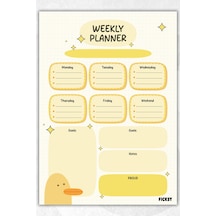 Haftalık Planlayıcı - A4 Ebat Yapılacaklar - 30 Yaprak - Weekly Planner - 1454 Çok Renkli