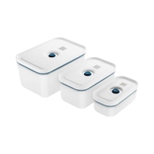 Zwilling Fresh & Save Vakumlu Saklama Kabı Seti S/m/l 3-parça Plastik Yarı Şeffaf-akdeniz Mavisi -10 Şeffaf
