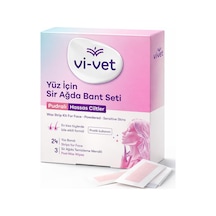 Vi-vet Yüz İçin Sir Ağda Bant Seti, Pudralı, Hassas Ciltler, 24 Yüz Bandı Ve 3 Temizleme Mendili